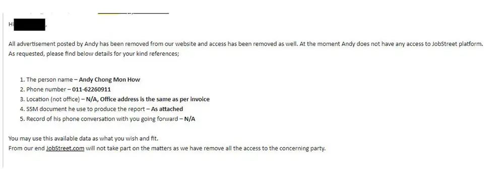 IMPORTANT ANNOUNCEMENT - UNAUTHORIZE JOB POST & POTENTIAL JOB ADVERTISEMENT SCAM 8 Findings from JobStreet
